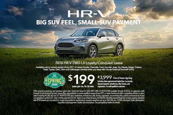 New 2026 Honda HR-V LX AWD