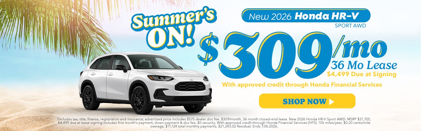 New 2026 Honda HR-V Offer in Parkersburg, WV