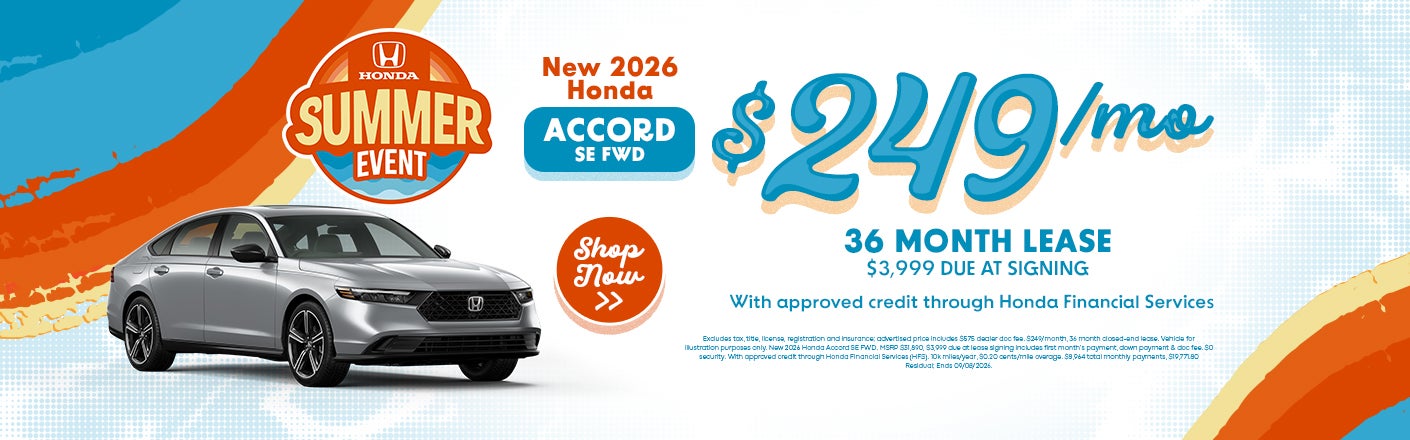 New 2026 Honda Accord SE FWD offers in Parkersburg, WV