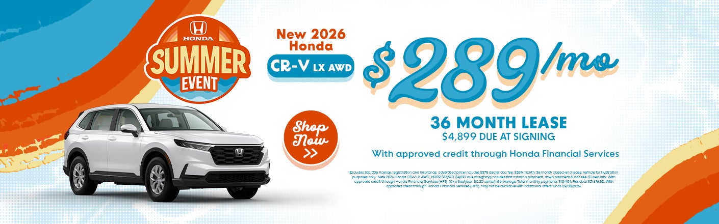 New 2026 Honda CR-V LX AWD offers in Parkersburg, WV