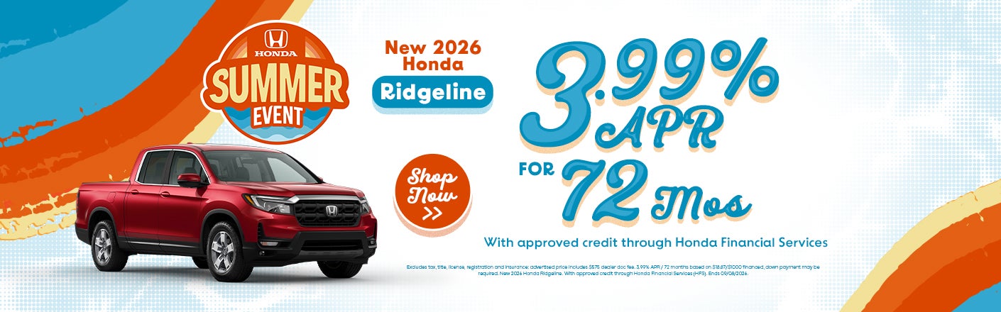 New 2026 Honda Ridgeline offers in Parkersburg, WV