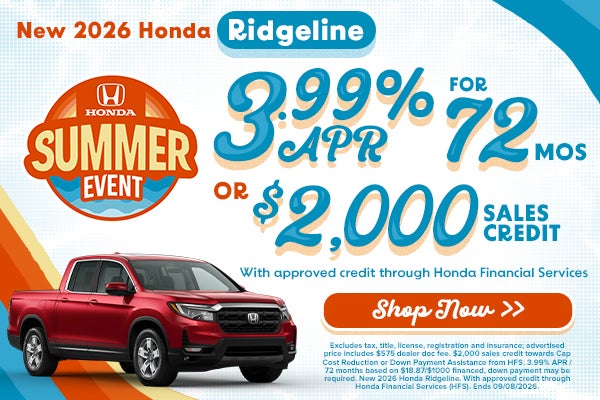 New 2026 Honda Ridgeline