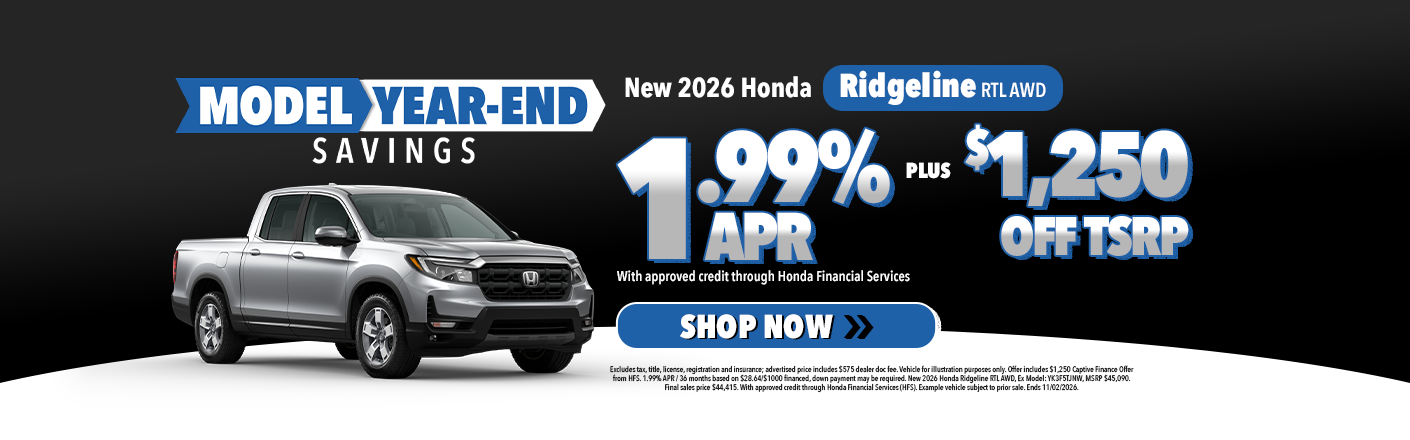 New 2026 Honda Ridgeline offers in Parkersburg, WV