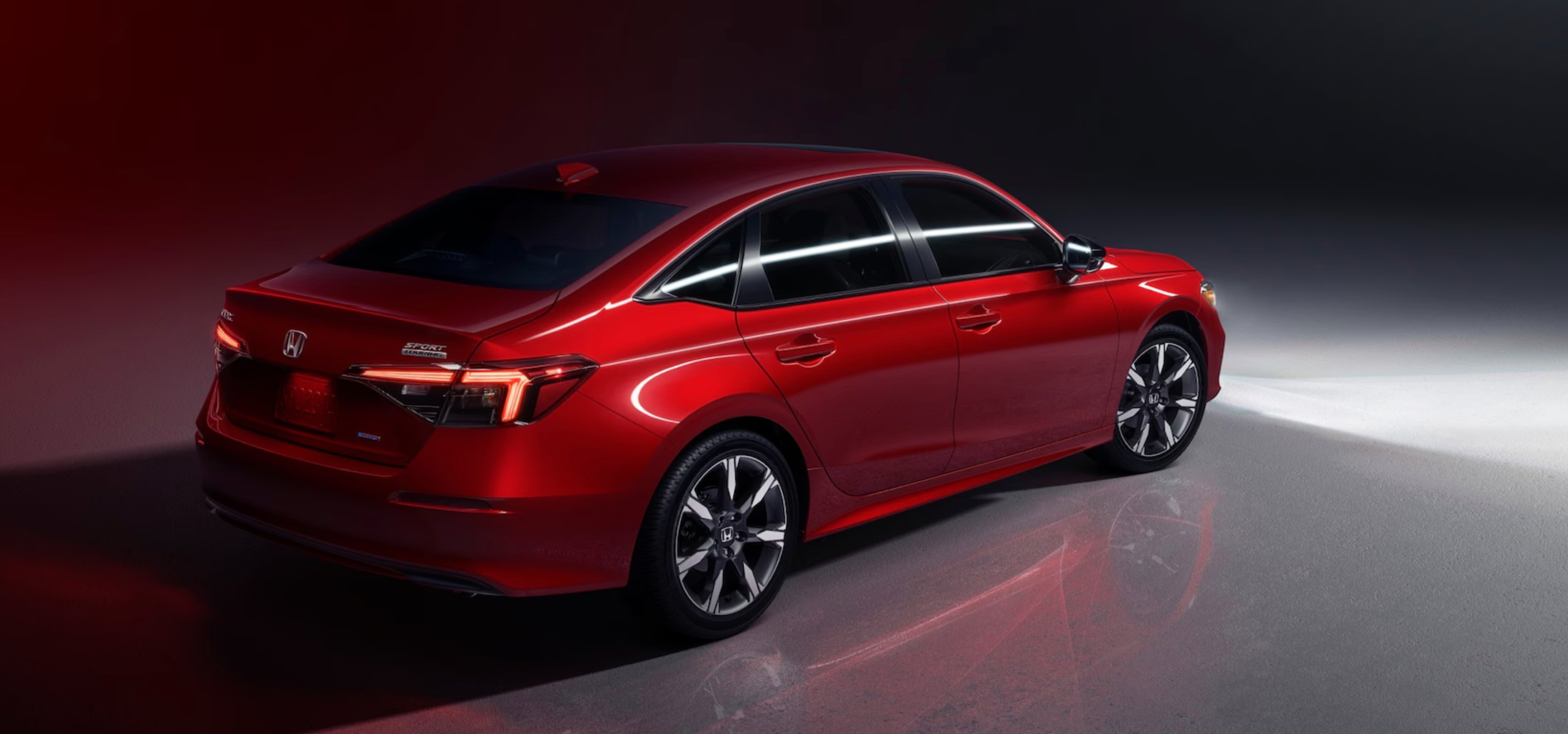 The Honda Civic Sport Touring Hybrid with black leather interior for sale near Athens